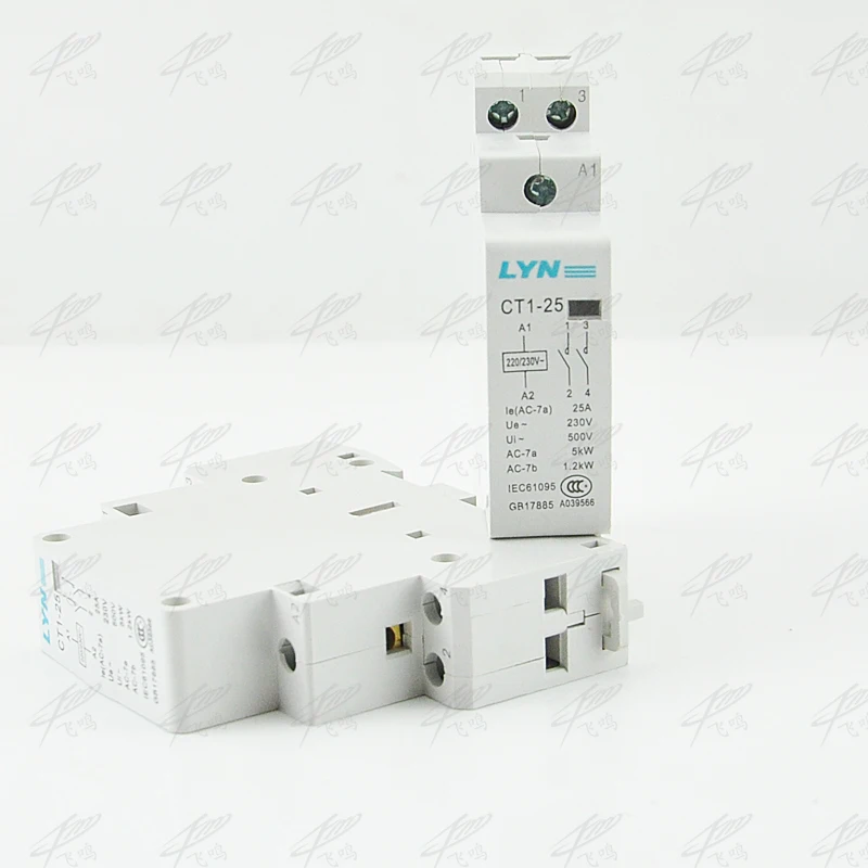 CT1-25 4P 25A 24V 36V 110V 220V 2NO AC контактор для дома/бытовой Соединительный модуль матч C65 автоматический воздушный выключатель