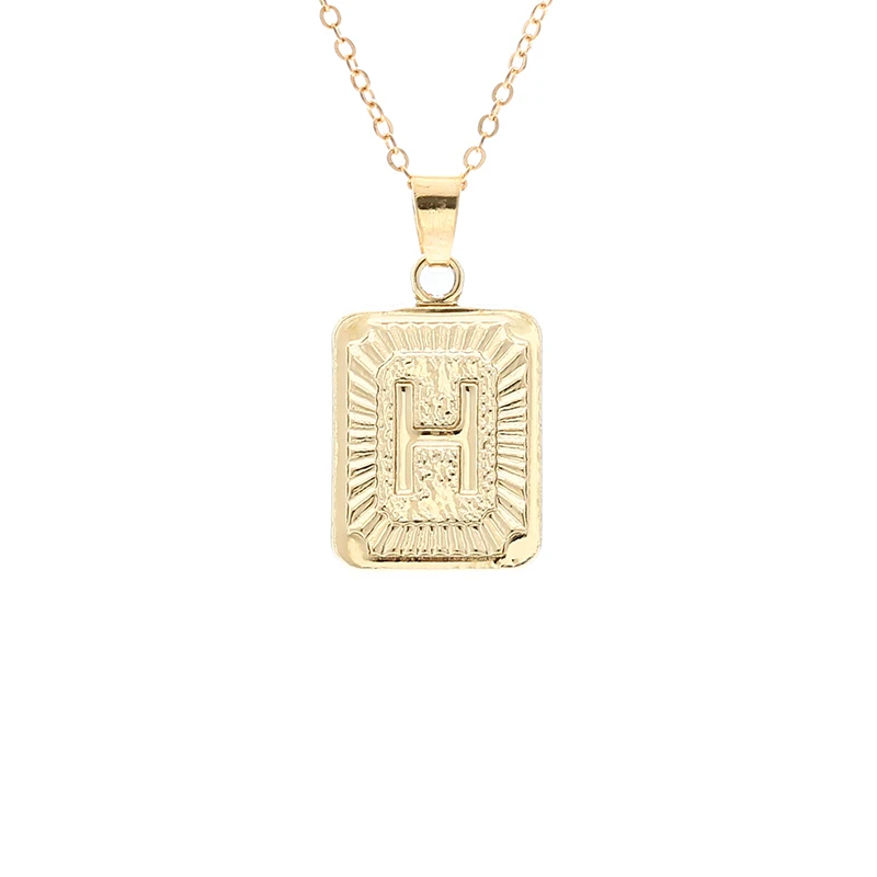 Модные ювелирные изделия бренд Английский алфавит кулон ожерелье для женщин подарок - Окраска металла: NO CARD H