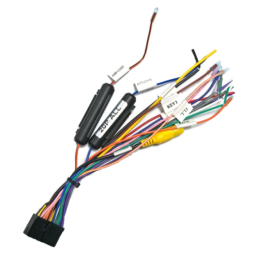 20 PIN автомобильный стерео жгут проводов разъем адаптер для 2DIN DVD Android силовой кабель жгут
