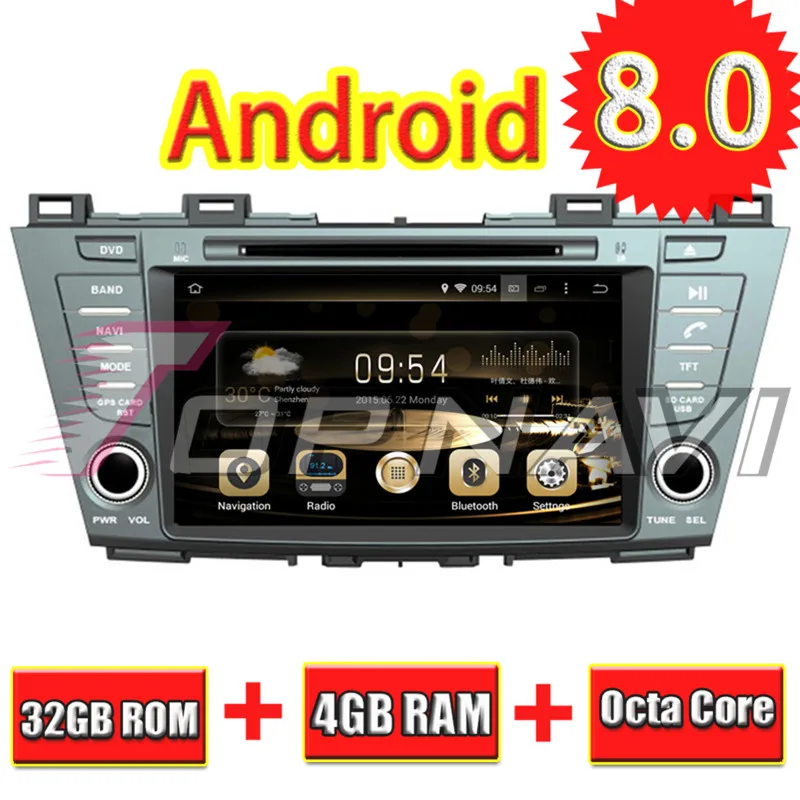 Topnavi 8'' Octa Core Android 8.0 Car DVD Player for MAZDA 5 2010-/Premacy 2010- Autoradio GPS Navigation Audio 2 Din Stereo |