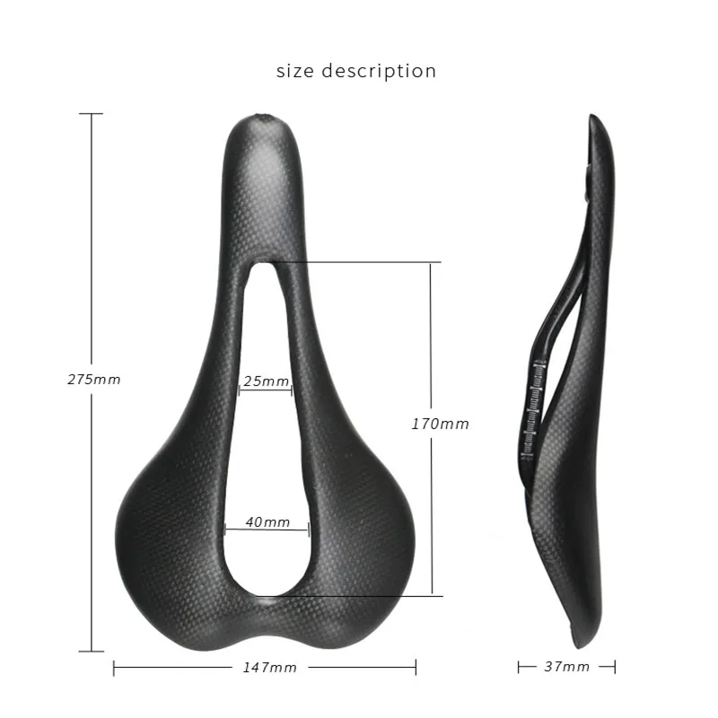Новинка, EC90, углеродное волокно, седло для шоссейного велосипеда, 125 г, полое, MTB, Велосипедное Сиденье, подушка 240x143 мм