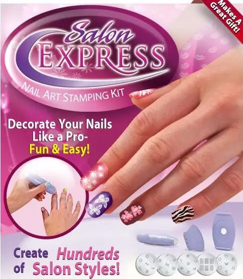 

DIY Nail Stamping Kit Nail Art Stamp & Scraper Polish Nail Decoration 5 Style Finger Stencil Nail Printing Set
