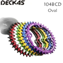 Deckas 104BCD Oval cadena ancha estrecha MTB bicicleta de montaña 32T 34T 36T 38T corona bielas piezas de placa de un solo diente 104 BCD