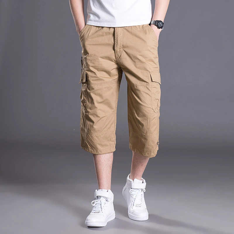Summer Men's Baggy Multi Pocket Cargo Straight Shorts breeches Male