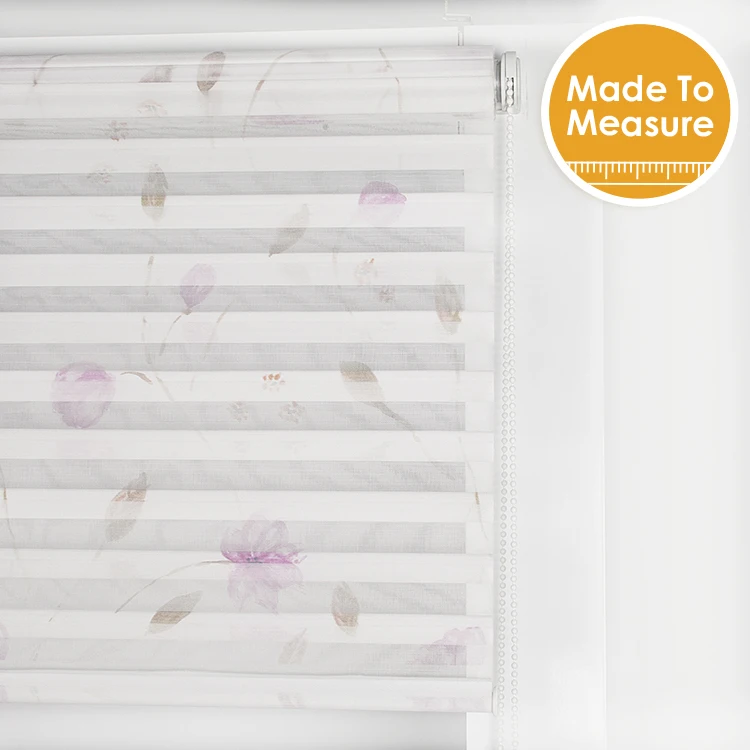 

New Year Modern Design Luxury Double Layer 3D Curtains for Living room Printed Roller Curtain with flowers Customized Size