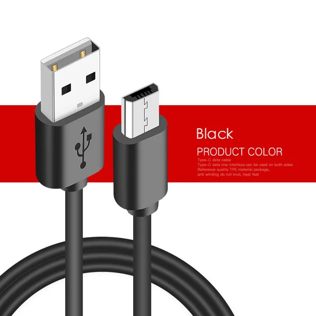 SUPTEC Micro USB кабель 2A Быстрая зарядка данных зарядное устройство кабель для Android samsung S6 S7 Edge Xiaomi huawei MP3 Microusb шнур - Цвет: Black