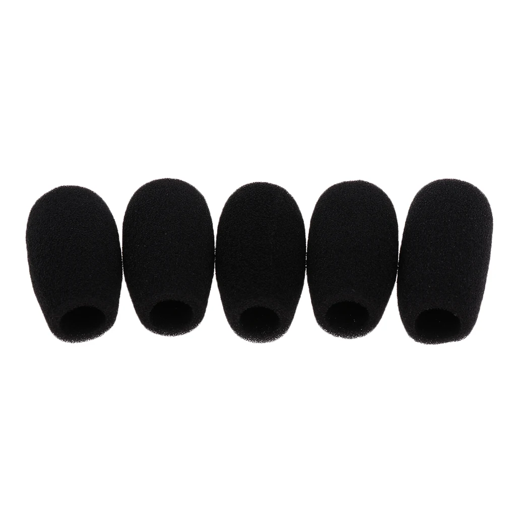 5 Pieces Black Microphone Mic Sponge Windshields Wind Muffs Covers for Meeting Conference Gooseneck Microphone Parts
