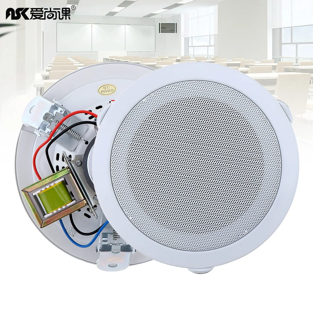 

ASK-530 5 Inch 10W In-ceiling Speakers Input USB MP3 Player Public Broadcast Background Music System Loudspeaker for Home Store