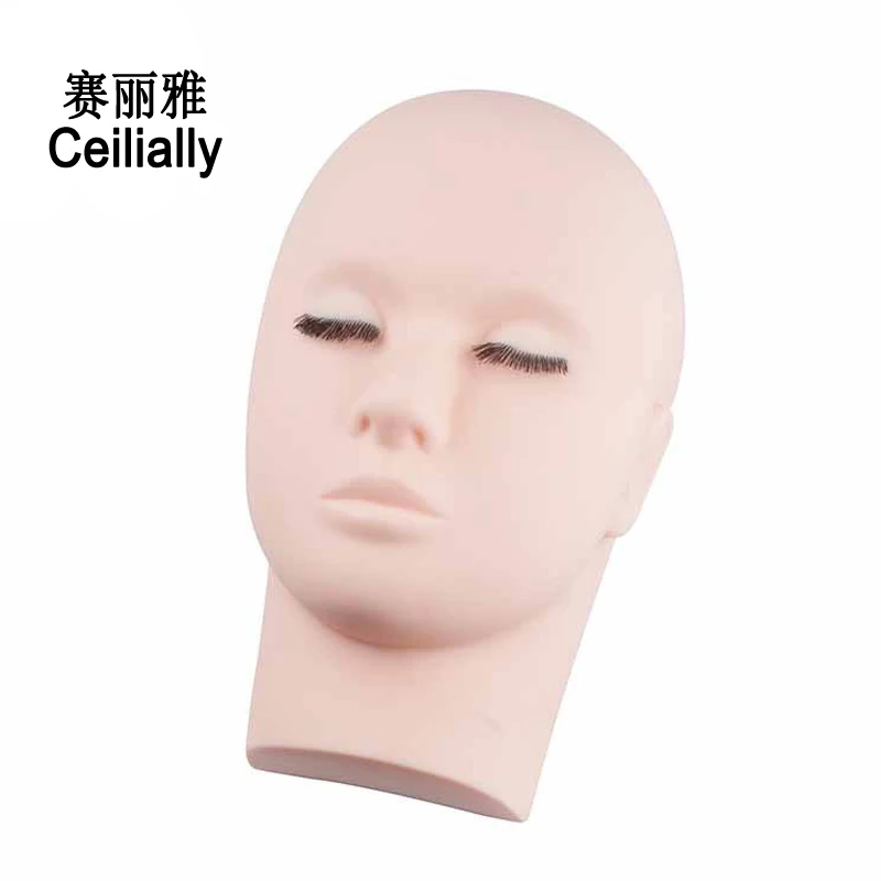 

Pro Eyelash Mannequin Head Training Doll Head With Real Eyelash Extension Mannequin Training Dummy Cosmetology Flat Manikin Head
