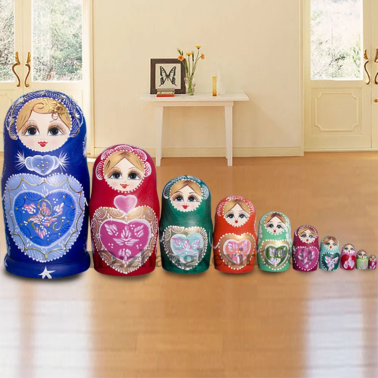 10 шт. деревянная русская традиционная матрешка куклы игрушки для детей деревянные DIY Развивающие игрушки