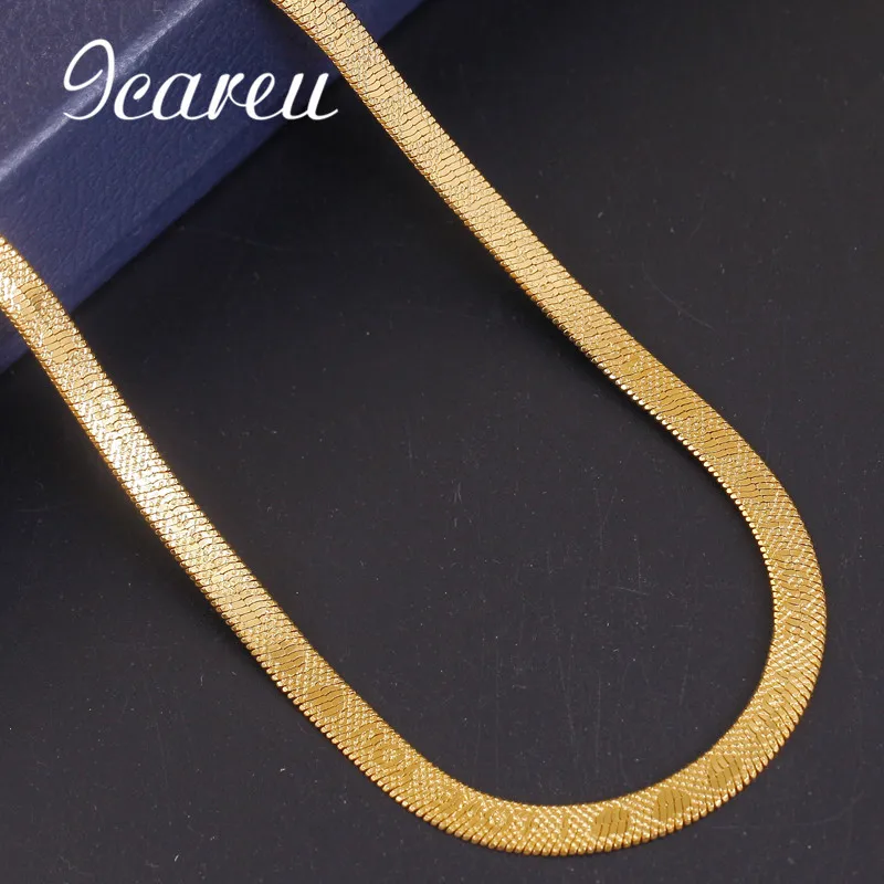 Wholesale Romantic Flat Engraved Letter I Love You Snake Chain Necklace
