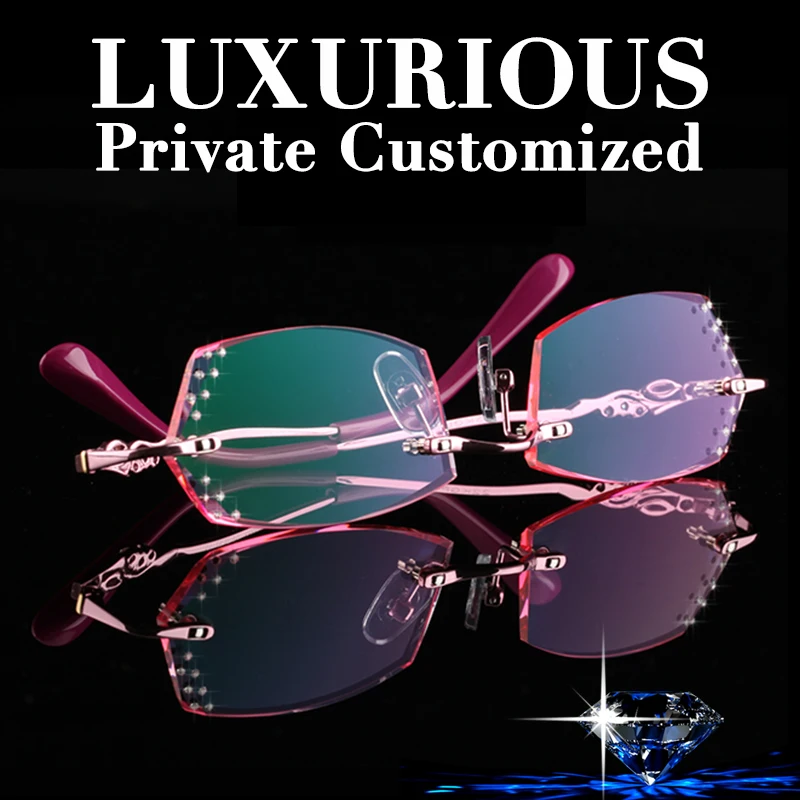 Luxury Rhinestone Eyeglass Frames For Women Brand Design ...