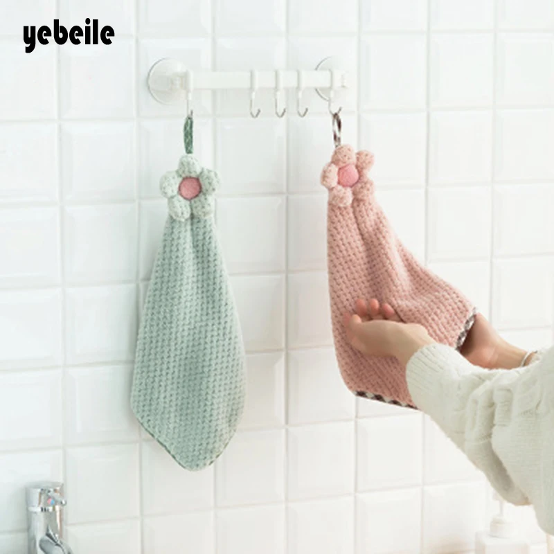 Yebeile хорошее кухонное полотенце, полотенце для ванной комнаты, детское однотонное полотенце 21*40 см милое впитывающее полотенце для рук с цветами