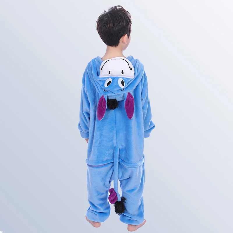 Kids sleepwear Animal cosplay clothes autumn and winter flannel children girls pajamas hooded pajamas 4 6 8 10 12 Y