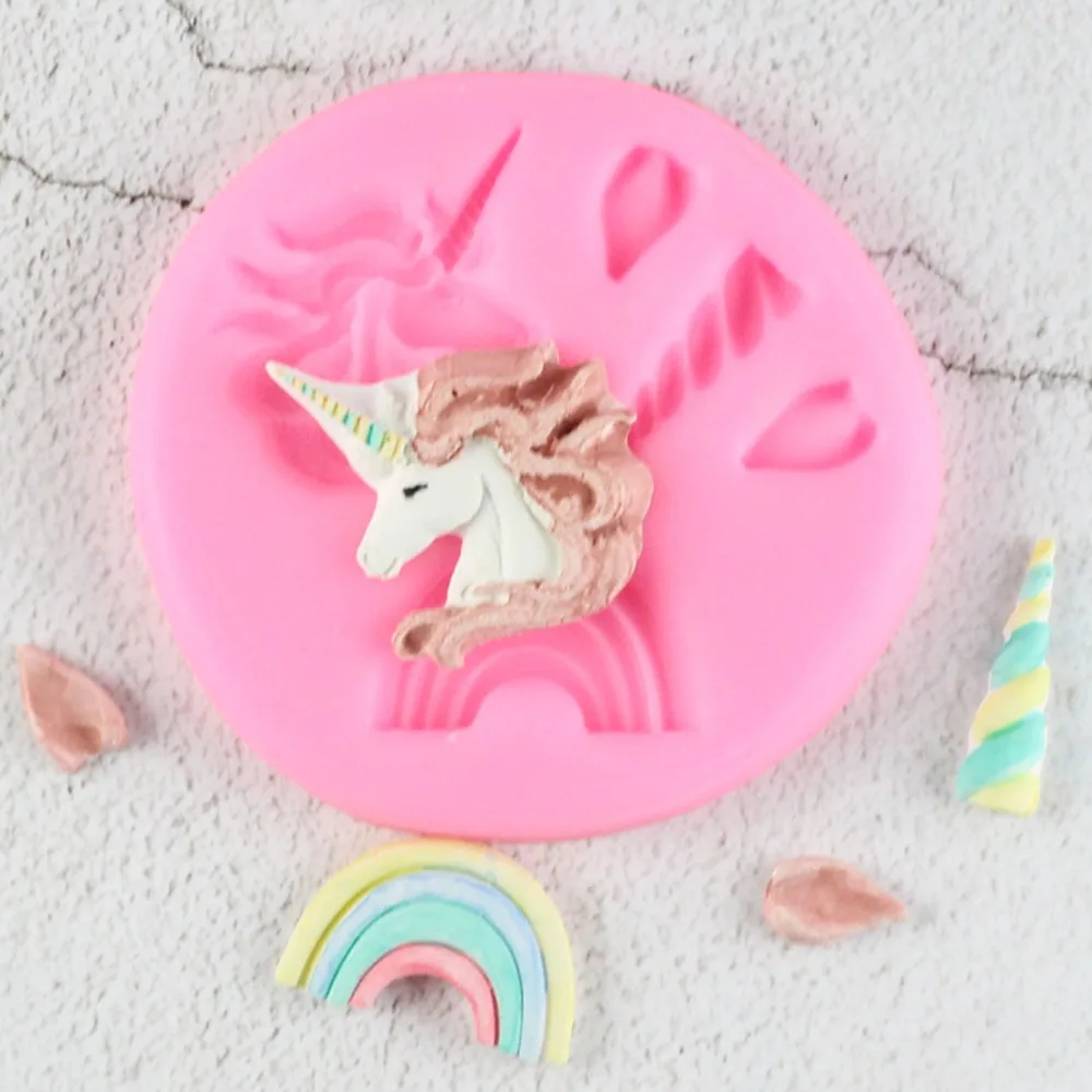 

1PC Unicorn Shaped Fondant Silicone Mold DIY Cake Baking Tool Craft Cake Decorating Tools Chocolate Pastry Mold