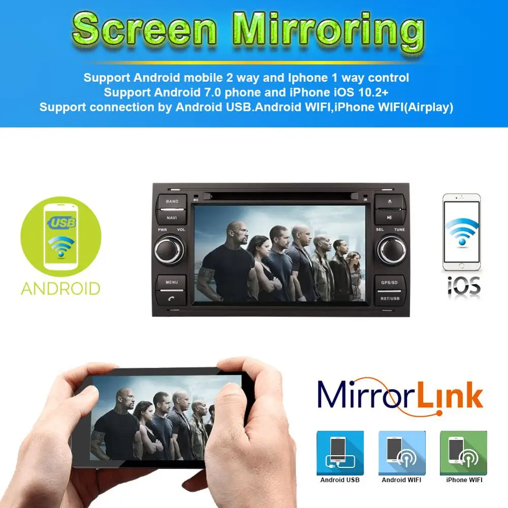 Flash Deal Android 9.0 Octa Core 4GB RAM Car DVD GPS Navigation For Ford Focus/Mondeo/S-max/Connect 2005-2007 black Car Radio Stereo Wifi 2