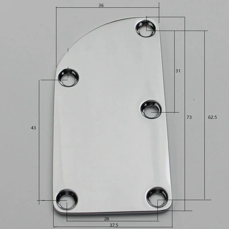 Хромированная для электрогитары Шея задняя Монтажная пластина гитарные части