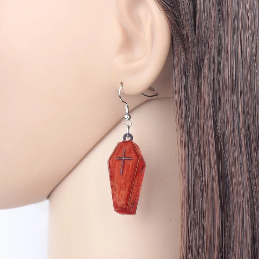 Pendientes De Ataúd De Boonsny Acrílico Ataúd De Halloween Pendientes De Ataúd De Boonsny Acrílico Ataúd De Halloween