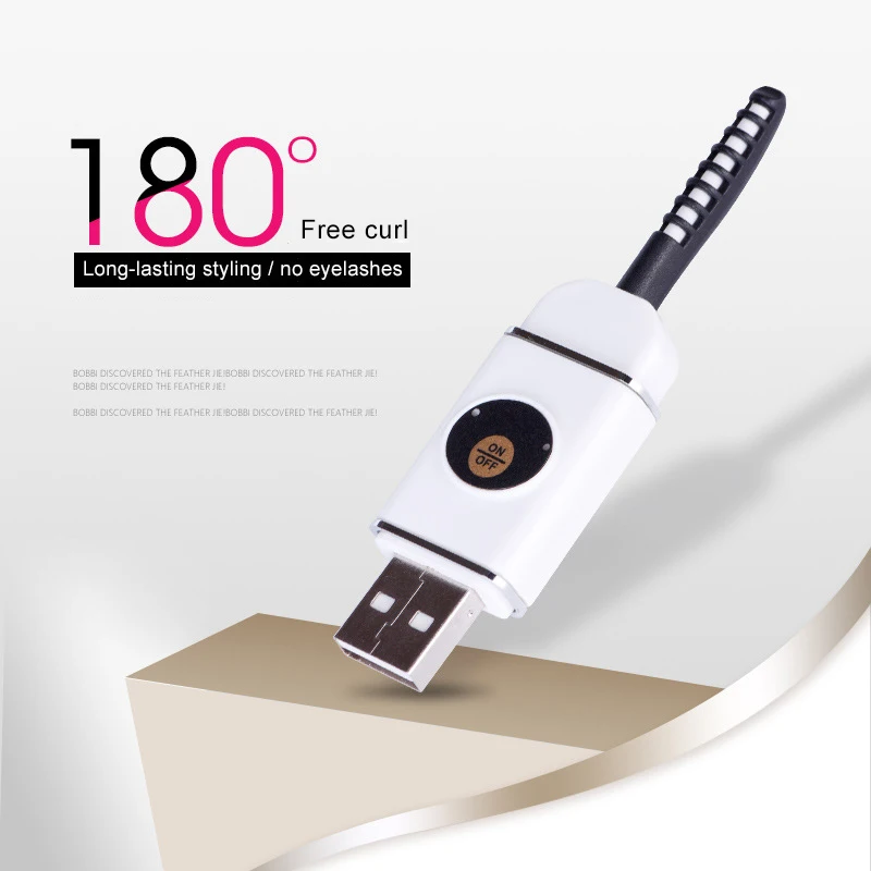

Heated Eyelash Curler USB Rechargeable U Disk Shaped Eyelash Curling Tool Mini Lash Curler QRD88