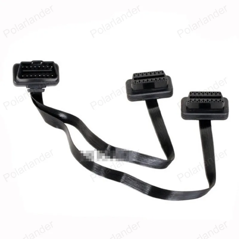 Горячая продажа OBD2 папа к двойной Женский Y сплиттер локоть удлинитель 30 см 16 Pin