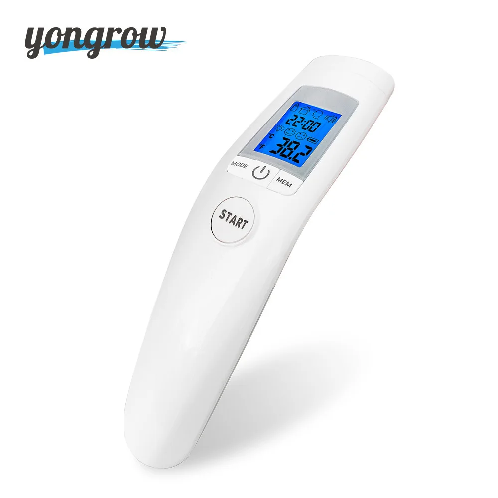 

Yongrow Digital Forehead Infrared Thermometer Body/Object Portable Non-contact Temperature Measure IR Device Voice alarm Fever