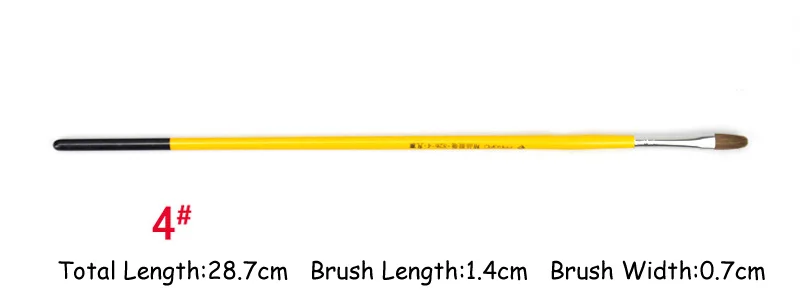 EZONE 1 шт. желтые деревянные ручки краски кисти разного размера кисти для детей художественные краски принадлежности акварель масляная краска кисти - Цвет: 4