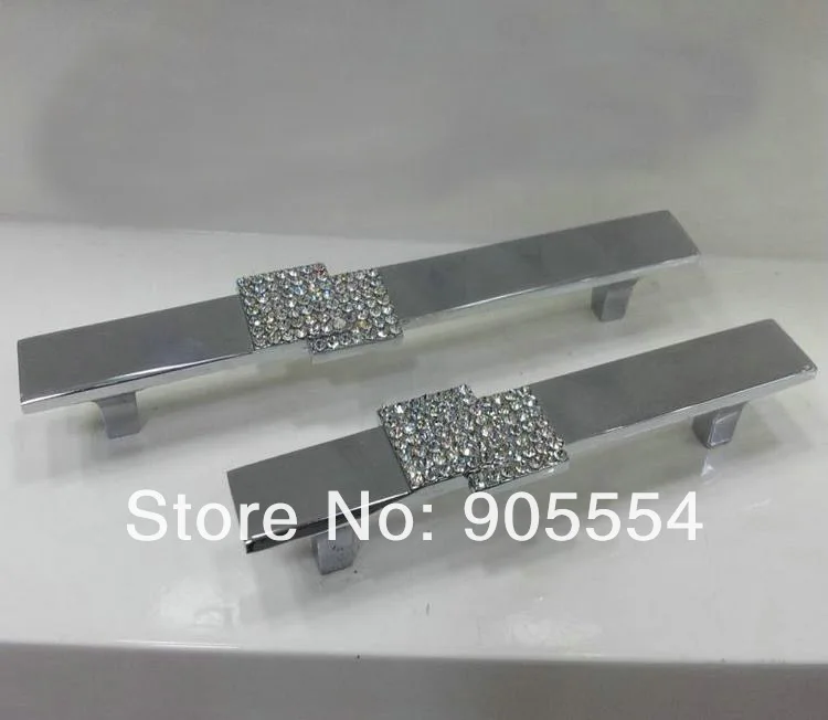 128mm Free shipping crystal glass Kitchen Furniture Handle Wardrobe Door Handlein