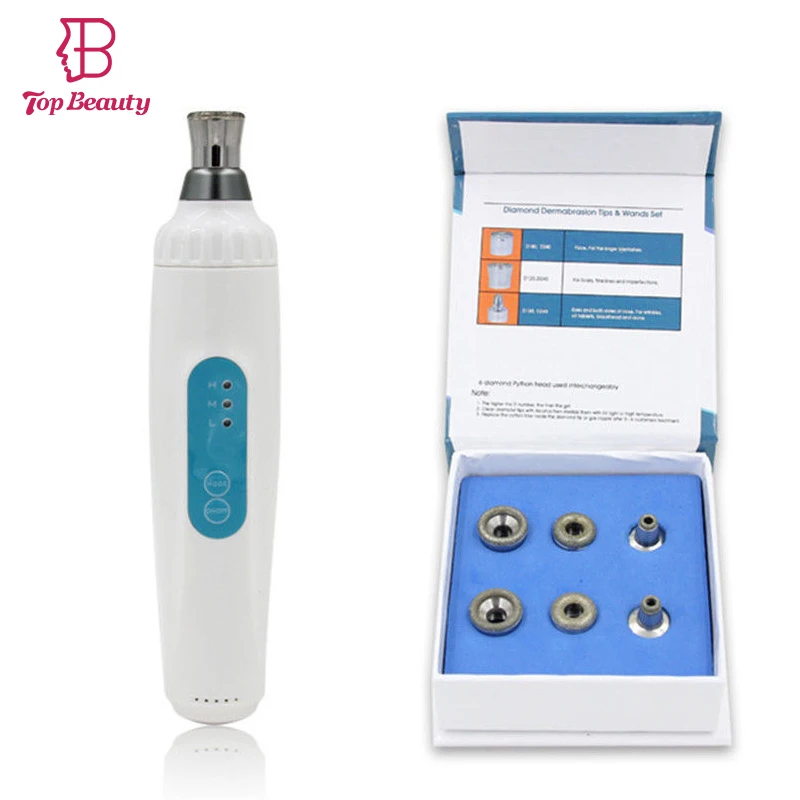 Pаспродажа TOP BEAUTY 6 Tip Diamond Dermabrasion Peeling Machine Facial Rejuvenation Skin Care Massager Face Exfoliator Device