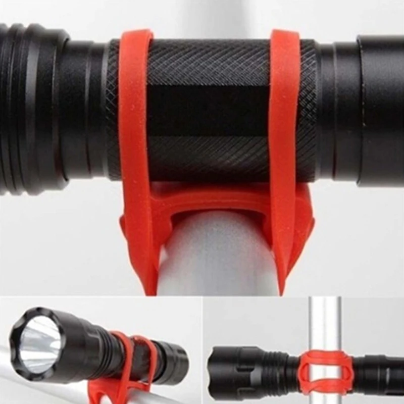 Велосипедный велосипед эластичный силиконовый ремешок держатель света фонарик повязки портативные фиксирующие товары эластичный галстук веревка