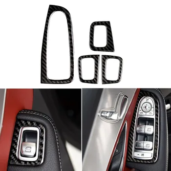 

Carbon Fiber Window Lift Button Switch Armrest Trim Decal Sticker For Mercedes Benz C Class W205 C180 C200 C300 GLC LHD