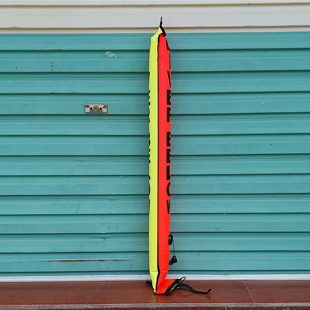 4FT 1.2m Inflatable Scuba Diving SMB Surface Marker Buoy Diver Below Signal Tube Float Sausage Underwater Snorkeling Accessories