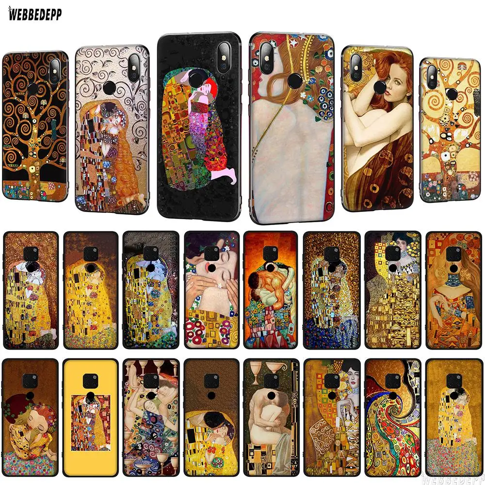 Чехол из ТПУ с дизайном WEBBEDEPP Kiss by Gustav Klimt для Huawei P10 P20 P30 Lite Pro Mate 10 20 P Smart мягкий