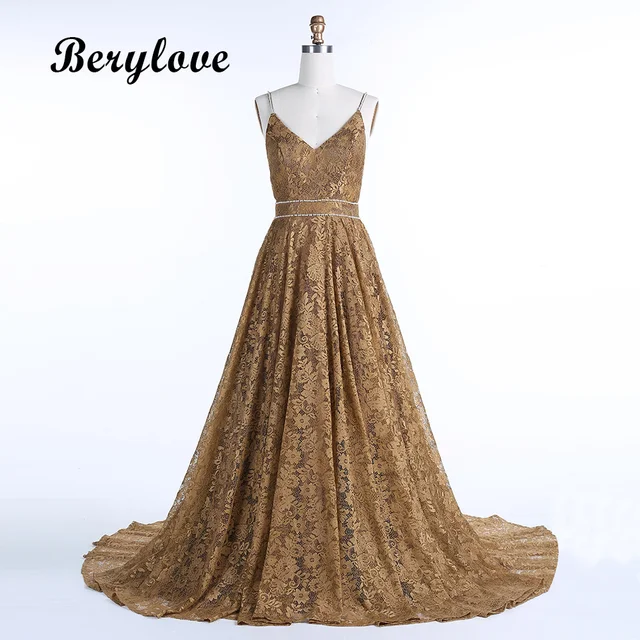 Dark Beige Prom Dresses 2018