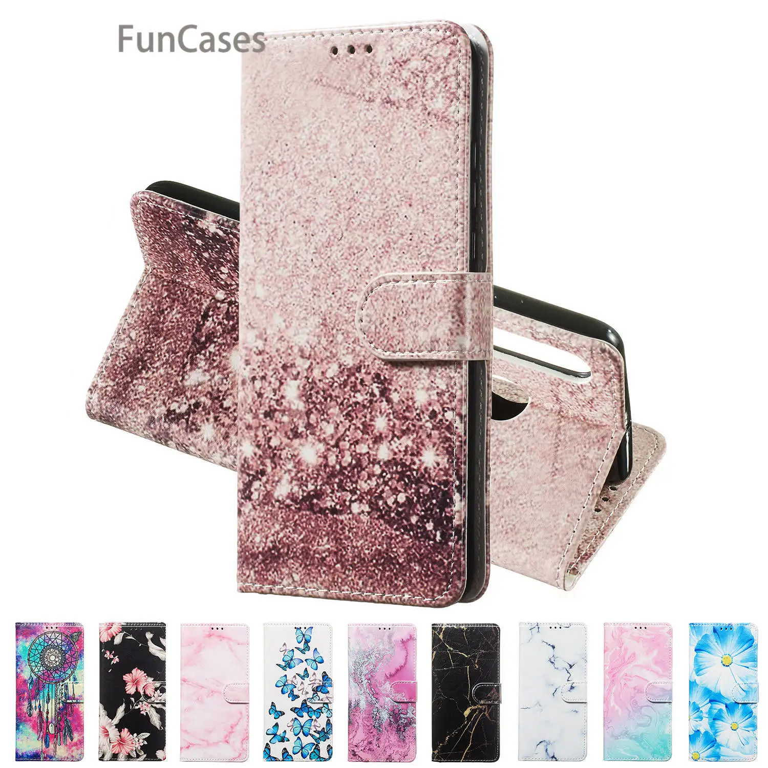 Pink Green Flip Wallet Case Book For ajax Samsung A750 Cover Cases sFor Positivo Galaxy estuche Carcaso | Мобильные телефоны и