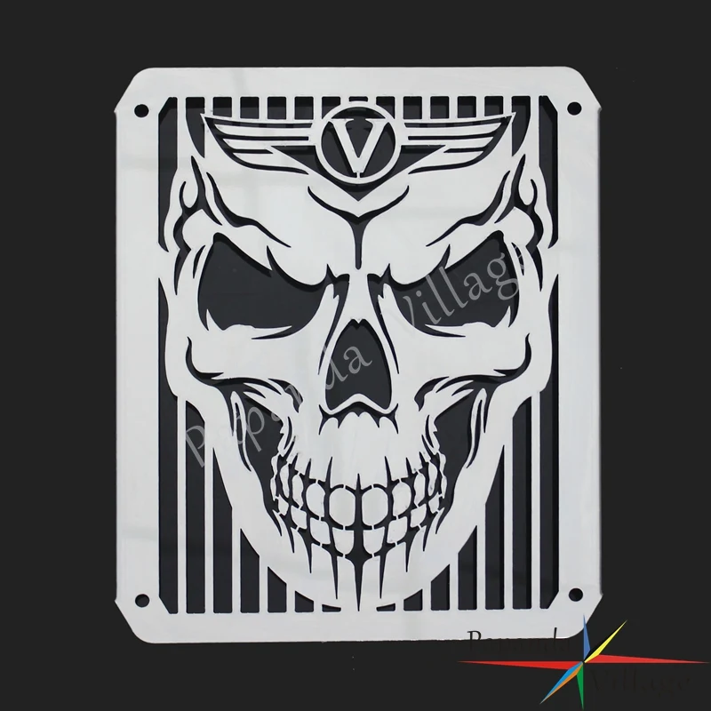 

Papanda Chrome Stainless Steel Radiator Grill Cover Protector Guard for Kawasaki VN 400 800 Vuclan