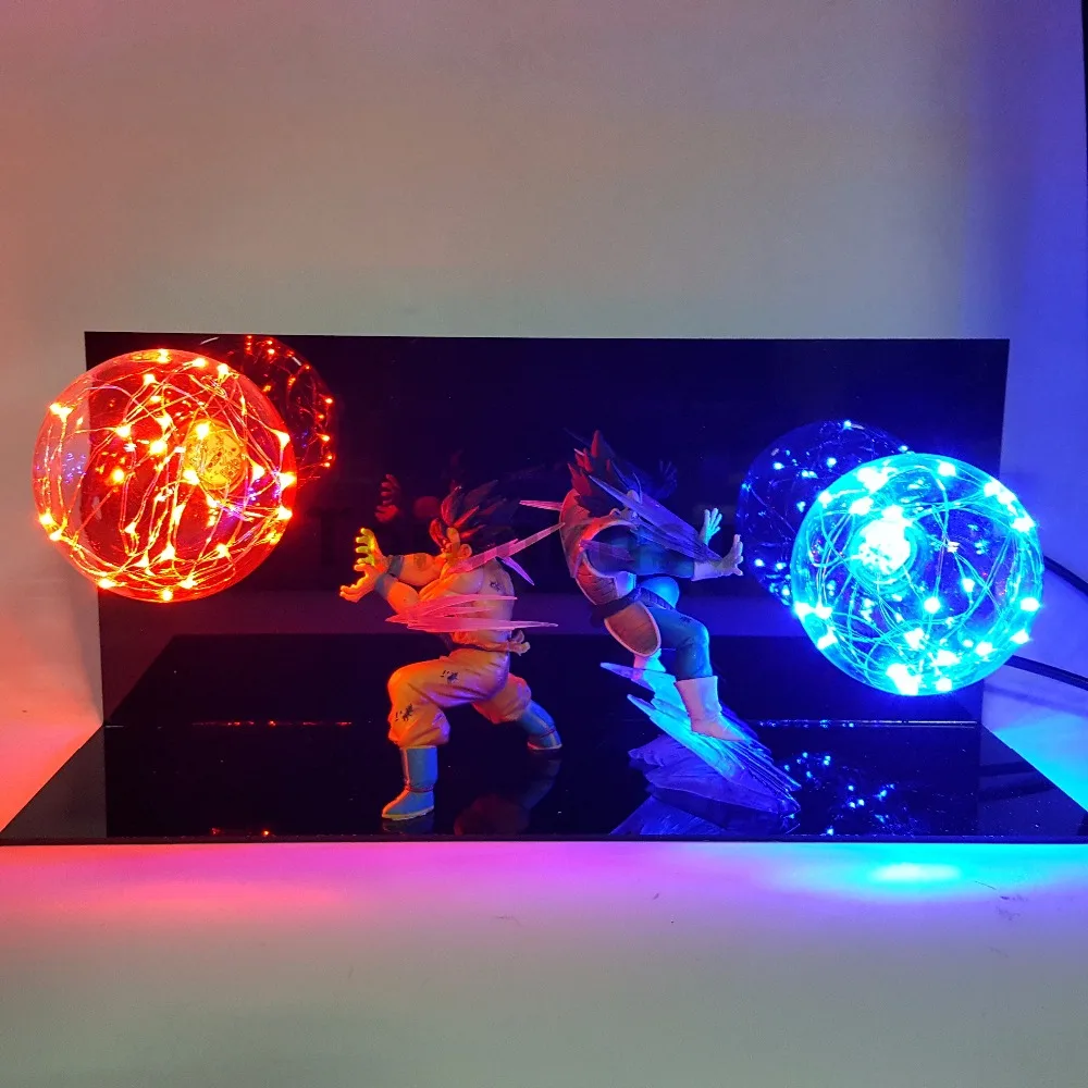 Goede Dragon Ball Z Vegeta Zoon Goku Super Saiyan Vechten Samen Led Verlichting Anime Dragon Ball Z Vegeta Goku Model Speelgoed DBZ