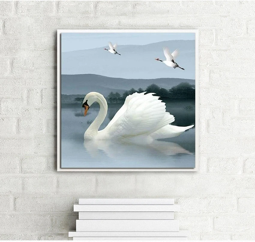 Diamond Embroidery Animal Swan 3D Painting Cross Stitch Kit Round Rhinestone Needlework Mosaic Home Decor | Дом и сад
