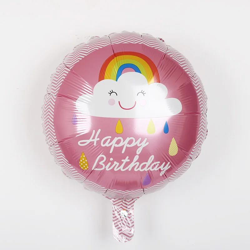 1 шт., 18 дюймов, радужные воздушные шары из алюминиевой фольги с изображением улыбки и облака, украшения для дня рождения, свадьбы, детей, малышей, розовые, синие шары - Цвет: 18R027B08 pink
