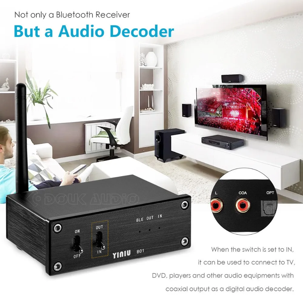 Douk аудио Bluetooth 5 0 мини Hi Fi беспроводной цифровой приемник оптический TOSLINK декодер