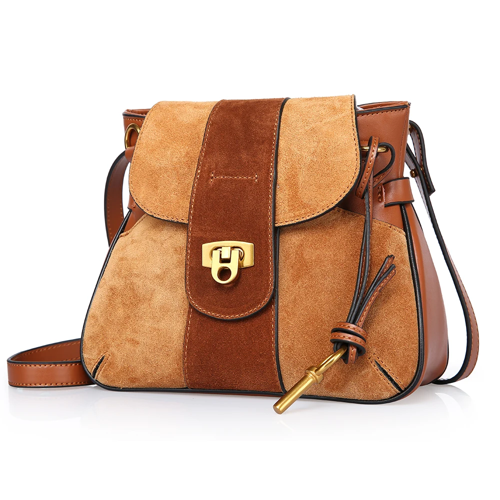 

2019 Women Leather Saddle Bags Sling Shoulder Messenger Bag With Lock Buckle Matte Multi-use Ladies Vintage Handbags