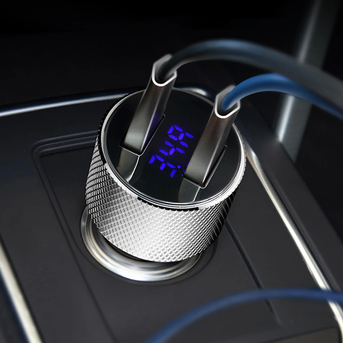 Металлическое автомобильное зарядное устройство 5 в 3,4 а с двойным USB цифровым дисплеем для iPhone X 8 XS MAX 7 Xiaomi samsung, быстрая зарядка, мониторинг напряжения