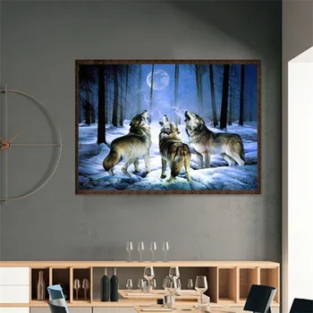 

5D Diy Diamond Painting Cross Stitch Diamond Embroidery wolves Pattern Hobbies And Crafts Diamond Mosaic Kits