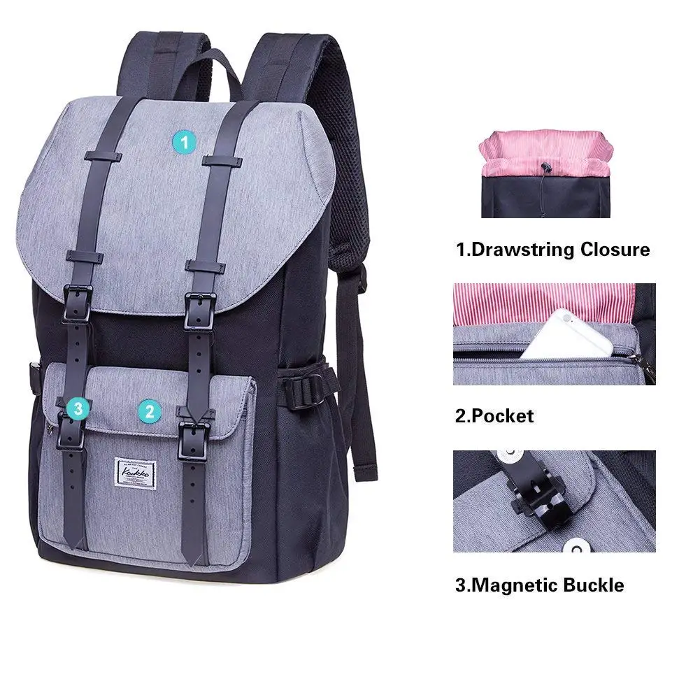 Рюкзаки Kaukko, женские рюкзаки, мужские школьные сумки для ноутбука 15,6 дюймов, повседневные Рюкзаки для ноутбуков, школьные сумки