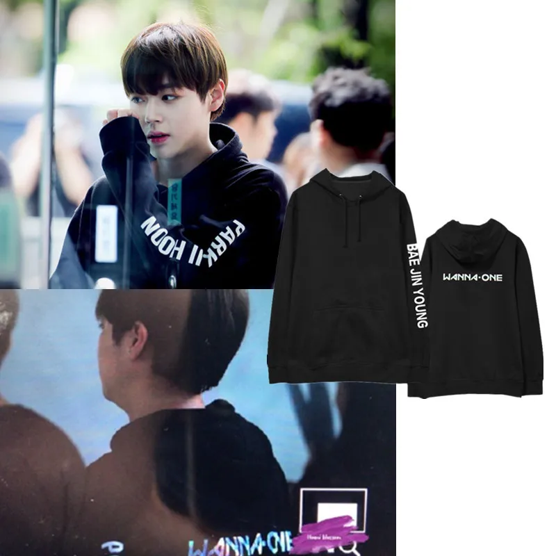 

kpop WANNA ONE PARK JI HOON fashion Print hoodies women Korea autumn hooded sweatshirts men pullovers cotton Harajuku clothes