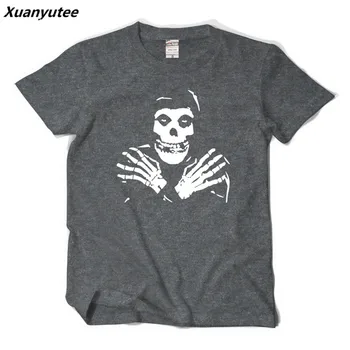 

Xuanyutee Punk Rock Band The misfits 3D Print Men T-shirt Summer New Cotton O-neck Big Yard Short Sleeved Tee Shirt Homme EU 2XL
