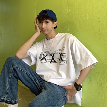 

2019 New Summer Letter Printing Simple Short-sleeved Harajuku Literary Cotton Loose Casual T-shirt Streetwear