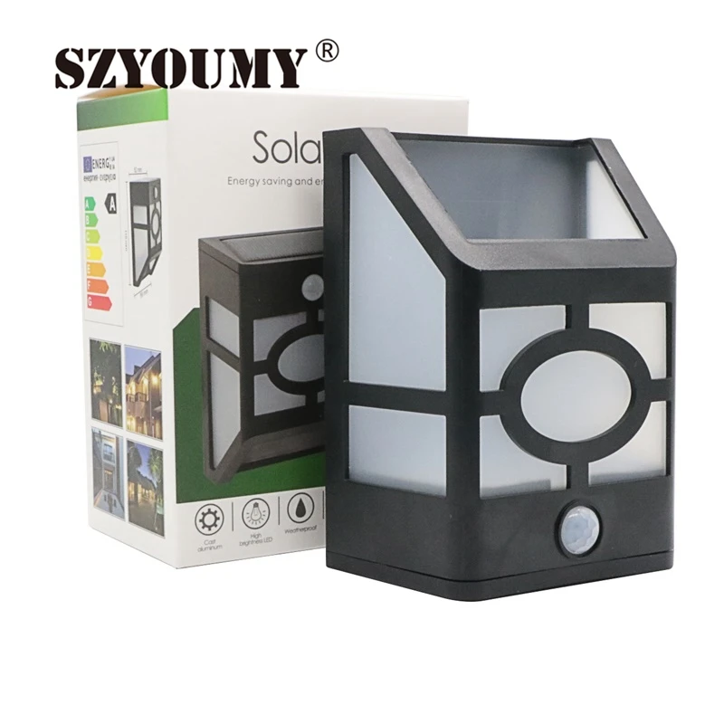 

SZYOUMY 10 LED Solar Powered Lighting Wireless Motion Sensor Light Stairway Path Landscape Garden Floor Wall Patio Lamp