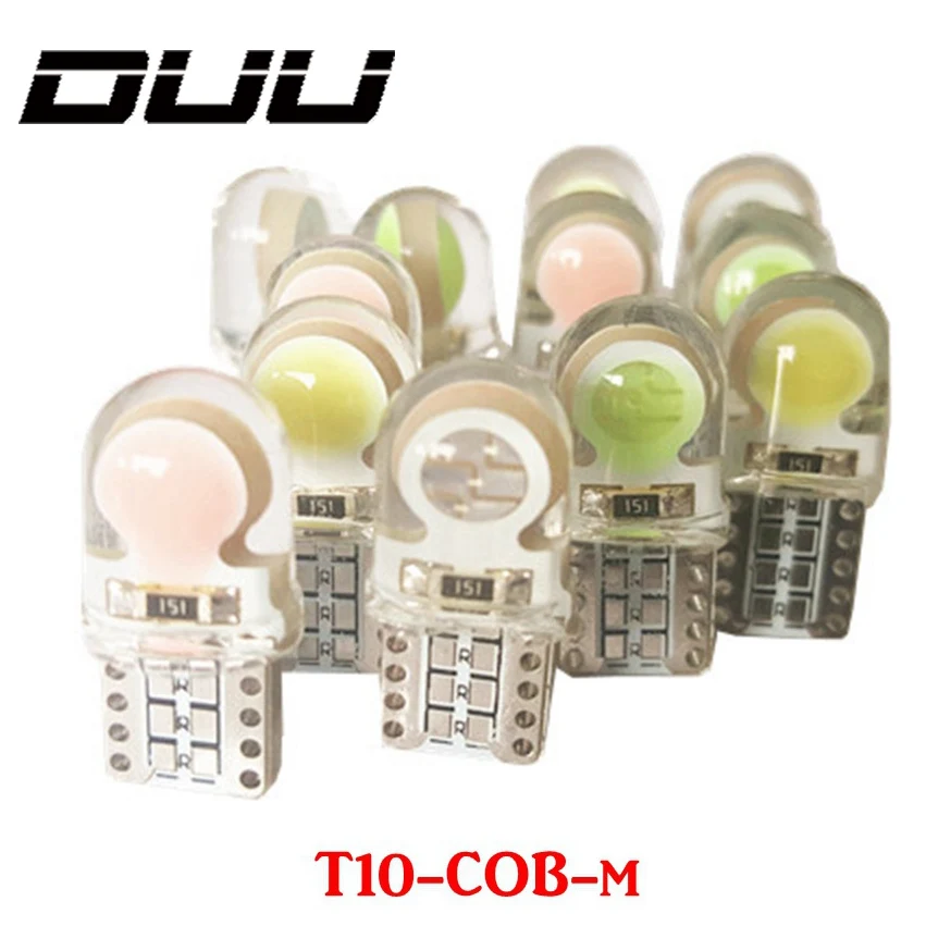 

DUU 10 PCS Led Car Clearance Lights Bulbs T10 W5W RGB Remote Canbus No Error 6 SMD 5630 5730 Wedge High Power Parking Fog Lamp