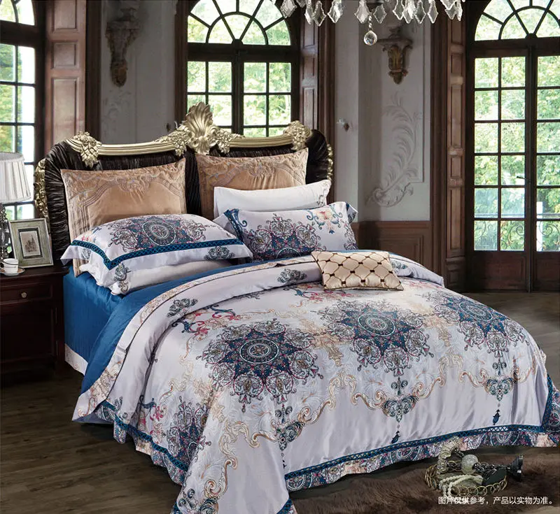

Bohemia printing Bedding Set for Spring and Autumn Queen King Size Bed Linen Bedclothes Duvet Cover Sets