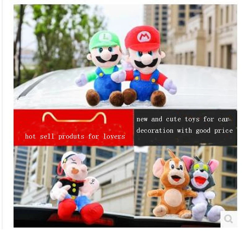 

Creative Car Roof 3D Decoration For Car Spider Man Bat Man Sticker Plush Cute Striking Doll Auto Exterior Accessories